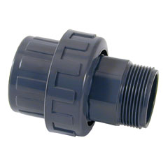 PVC female  socket 50mm -&gt; male threaded 1 1/2 with union