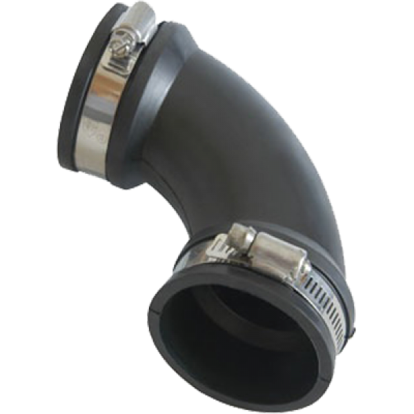 Rubber elbow 90° 48-50mm with clamps. HS 40092100