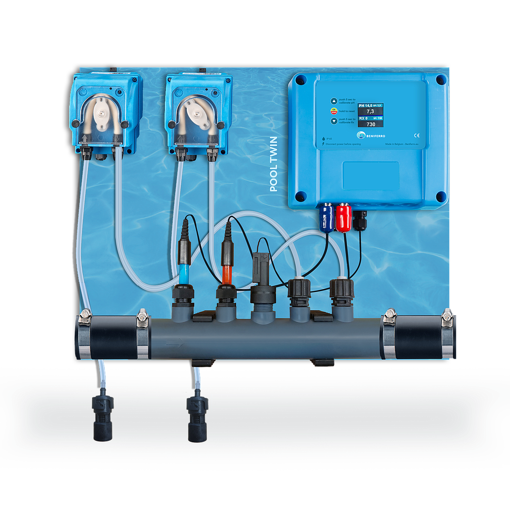 Water treatment Liquid pH and Chlorine  water treatment with flowswitch