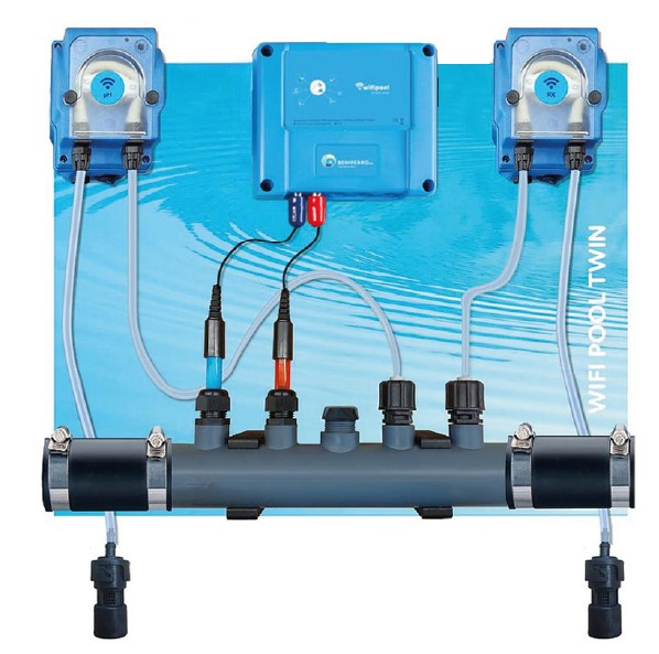 Water treatment Liquid pH and Chlorine  Wifi with flowswitch - without level switches for swimming pool up to 150m³