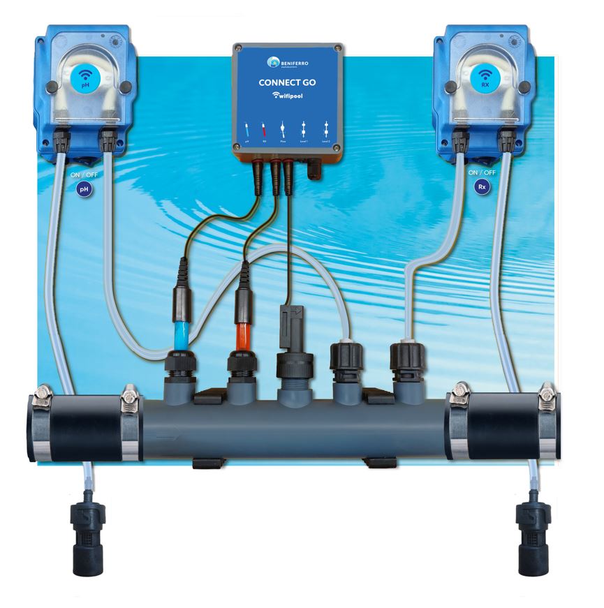 Water treatment Liquid pH and Chlorine  Wifi with flowswitch - without level switches for swimming pool up to 150m³