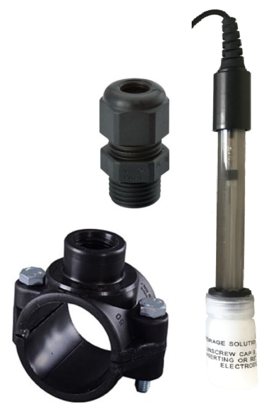 RX probe gold (salt electrolysis) + tapping saddle + probe gland complete kit. HS 90268080 