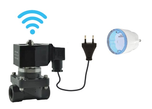 Wifi automatic Solenoide 2-way valve (Normally closed) - 1 1/2 inch female thread - plug &amp; play